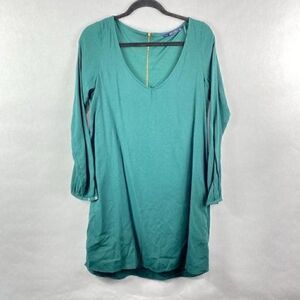 Zara V-Neck Shift Dress Green Size Medium